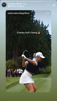Charley Hull shares a reel flaunting her own golf swing. Image via Instagram @charley.hull